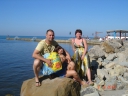 У моря. камни, море, пирс, вода